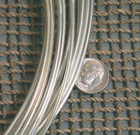 Round Wire, 12 Gauge wire, Dead soft, sterling silver, 1 ft length, for bracelets rings and bangles - Romazone