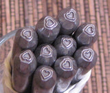 Micro Heart stamp, teeny 2.5mm, USA made, metal stamping, cute small heart - Romazone
