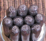 mini LOTUS FLoWER Steel design stamp for silver working 3.5mm x 3mm - Romazone