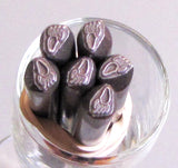 Native Bear paw design treated steel stamp for name stamping aprox 5.5 x 4.5mm - Romazone