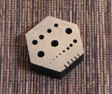 Hexagonal riveting block, steel bench tool, 2 1/8 x 2 1/8, rivet making - Romazone