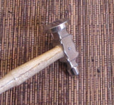 Polished steel flat, face size 1 1/8 inches, planishing chasing hammer, smoothing work, with ergo handle grip - Romazone