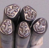 Anchor design stamp, 5 x 4.5 mm, for jewelry stamping, made in the USA - Romazone