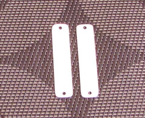 sterling silver ID tags, 2 pack, for leather work,, 20 gauge, 45 mm x 10 mm, 1/8 hole, 1 3/4 x 25/64 inches - Romazone