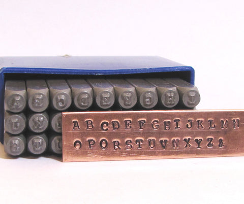 Typewriter steel stamps, Old News Print, 2 mm Font, Upper Case, Letters for Hand Stamping Jewelry - Romazone