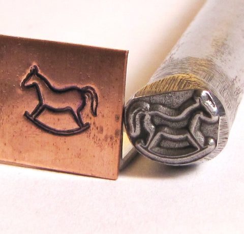 Rocking horse 3/8 design stamp Great detail on this stamp 7 mm x 5 mm - Romazone