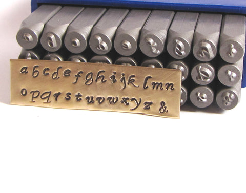 Script letters, steel stamps, 3mm size, jewelry stamping, on metal - Romazone