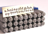 Piccadilly font stamps, 3 mm lower case, tool hardened, steel letter alphabet - Romazone