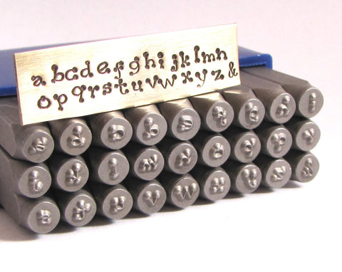Piccadilly font stamps, 3 mm lower case, tool hardened, steel letter alphabet - Romazone