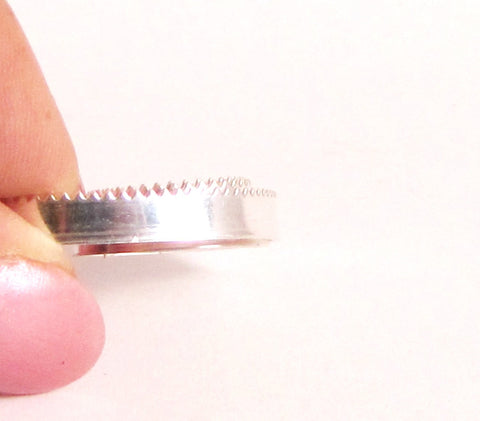 serrated bezel wire, Fine silver .999, 3/16 26 ga bezel wire 3 ft, tribal jewelry, for thicker stones, set cabochons - Romazone