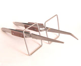 Mini 3rd Hand, Set of 2, straight tip, curved tip, cool handels, mini solder tweezers, small solder helper - Romazone