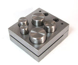 BIG Disc cutter, cuts up to 22 gauge, cut crescent shapes, 1 inch, 7/8, 3/4, 5/8, 1/2 inch, silver, cooper, brass - Romazone