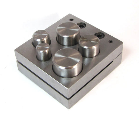 BIG Disc cutter, cuts up to 22 gauge, cut crescent shapes, 1 inch, 7/8, 3/4, 5/8, 1/2 inch, silver, cooper, brass - Romazone