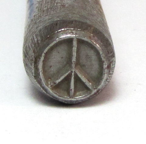 Peace sign large, 9 x 9 mm, USA made, metal stamping, for jewelry - Romazone
