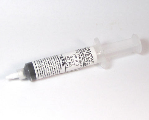 Phos-Copper Paste Solder .5 oz Syringe, brassy color, for torch soldering mixed metals - Romazone