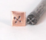 Crossed Arrows, Native American Design, heat Treated Steel, tribal style jewelry, native silver, 5 x 5 mm - Romazone