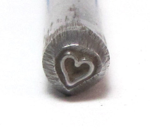 Mini Traditional Heart, design stamp, size 3.5 mm, metal jewelry stamping - Romazone