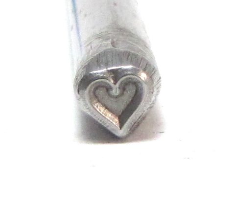 Traditional Heart, steel stamp, 5x5 mm, USA made, metal stamping - Romazone