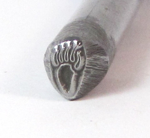 Native Bear paw design treated steel stamp for name stamping aprox 5.5 x 4.5mm - Romazone