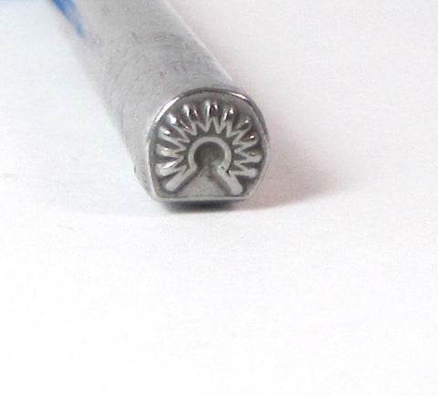 Native American 6, Design stamp, USA made, 5 x 5 mm, tribal jewelry, headdress design, Southwest silver - Romazone