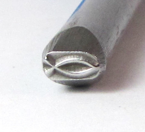 Christian Jesus Fish, 5 x 3 mm, Design stamp, USA made, metal stamping tool - Romazone