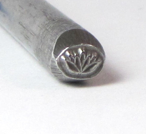 Flowering Lotus, Small size, jewelry stamping, Yoga flower, meditation bloom, steel stamp 5x4 mm - Romazone