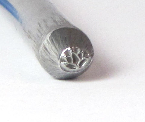 mini LOTUS FLoWER Steel design stamp for silver working 3.5mm x 3mm - Romazone