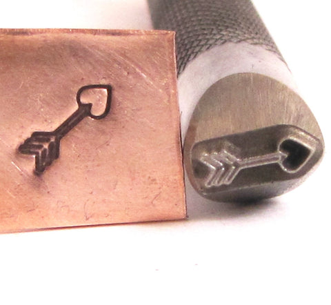 Heart Arrow, 8 x 3 mm, steel stamp, for all metals, jewelry stamping - Romazone