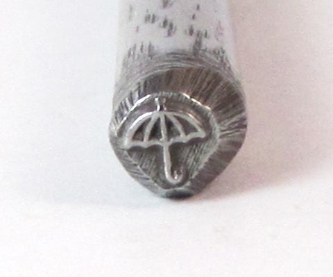 Umbrella steel Stamp, rain lover, 5.5 x 5mm, USA made, metal stamping, rainy day - Romazone