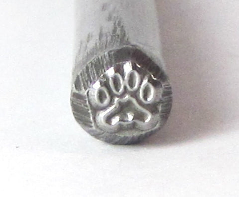 Dog paw design, USA made, steel stamp, making pet tags,  5.25 x 5.25 mm - Romazone