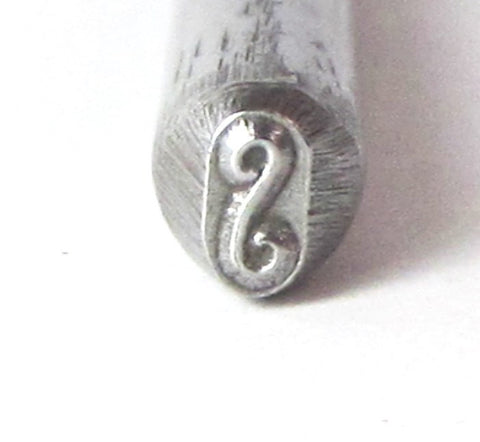 S coil Boarder steel stamp, 5 x 3 mm size, metal stamping, USA made - Romazone