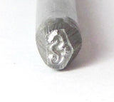 SEA HORSE, design stamp, 5 x3 mm, jewelry stamping, copper and sterling silver - Romazone