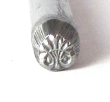 Baroque Steel stamp, Gothic, five plum double coil, rococo design, 5 mm x 5 mm, USA made - Romazone