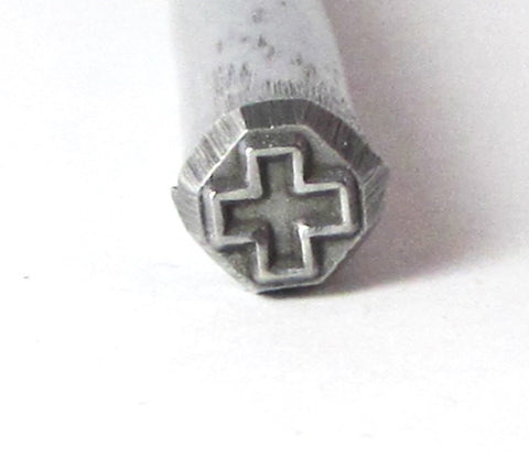 Cross southwest, steel stamp, 5x5 mm, USA made, metal stamping - Romazone