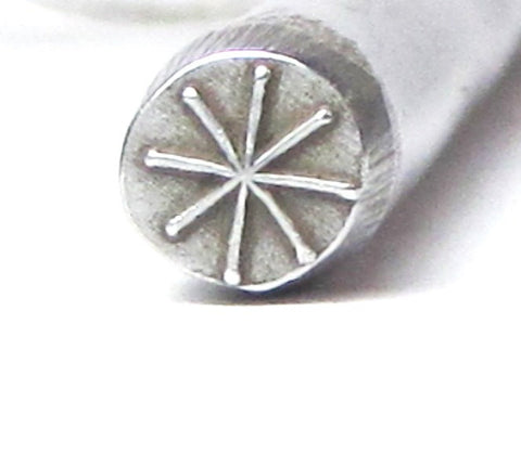 Stick Star, tribal starburst, 5 mm size, USA made, metal stamping, Native style design - Romazone