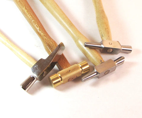 riveting tapping Hammers, Set of 4, small compact, detail hammering, delicate task hammers - Romazone