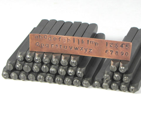 lower case Arial with number, 3 mm  Precision quality letter, metal stamping, stamping set - Romazone