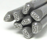 micro heart dot, border steel stamp,  3 mm x 5, metal stamping, USA made - Romazone