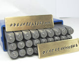 Hand Print font set, 2mm Steel alphabet stamps, Lower case fancy letters - Romazone