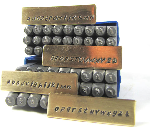 Hand Print font, 2mm Upper & Lower case, steel alphabet stamps, metal stamping - Romazone