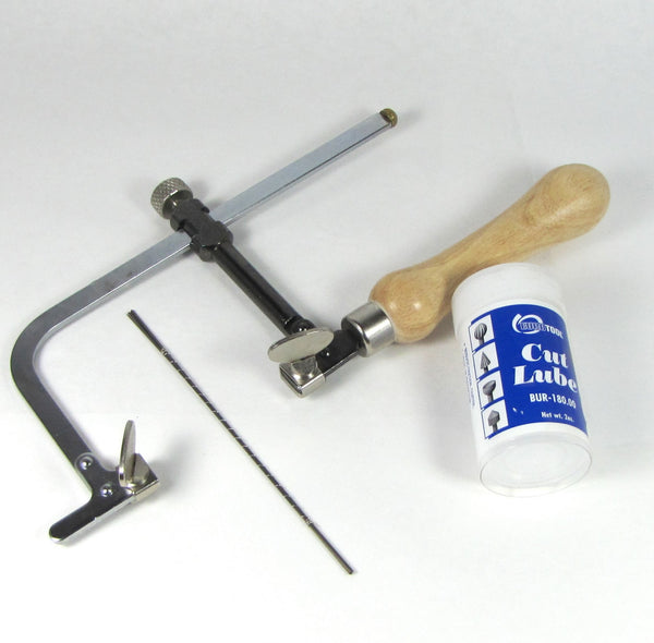 Economy Jewelers saw kit, 1 saw frame, 1 dozen 003 saw blades, blade l