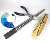 Ring Making Tool Kit, Steel Mandrel, Bending Pliers, Wood Clamp, Plastic Finger Size Gauge - Romazone