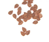 Tiny copper leaf, elm leaves,  1/4 x 3/16 inch, set of 20, 25 gauge - Romazone