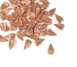Hosta leaf, copper foliage, solder element, 10 mm x 6 mm,, 20 pack, has a slight curve - Romazone