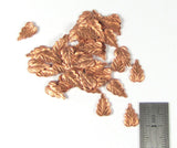 Hosta leaf, copper foliage, solder element, 10 mm x 6 mm,, 20 pack, has a slight curve - Romazone