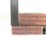 Airal letter set, 2 mm both upper and lower case, with numbers, hand stamping tools - Romazone