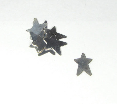 stars blanks, 7/8x3/4 inch, 22 gauge silver, hand stamping, 3 pack, USA made - Romazone