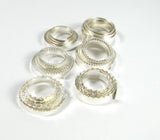 Bezel Wire, Variety Pack, for cabochons, 3/16 and 1/8 ,fine silver 999, 1 ft of each, total 6 feet, plain, serrated, scalloped - Romazone