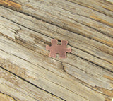 Copper Puzzle Blank,  puzzle piece, 22 gauge copper,  20mm x 16mm, 15 pack, autism stamp symbol,  for stamping, puzzle shape, for stamping, - Romazone