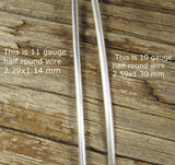 half Round, sterling silver, 11 gauge wire, 10 ft, great for rings, bangle wire - Romazone